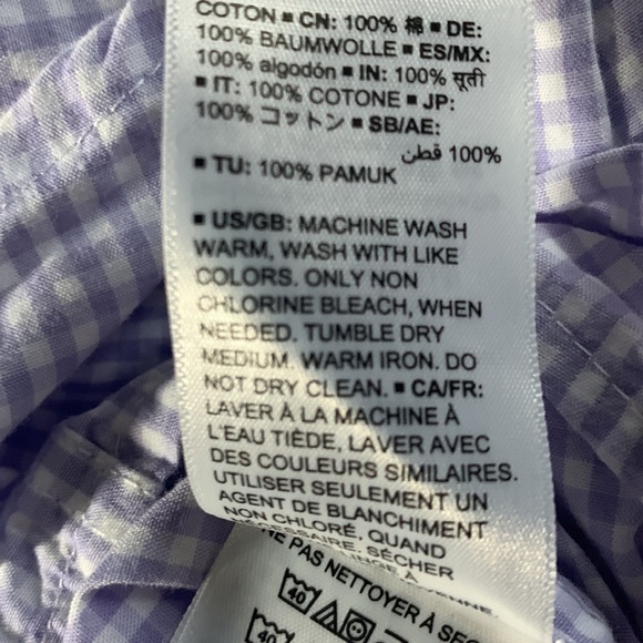 Men’s Amazon Essentials lavender gingham, short sleeve shirt. Size XXL - Picture 8 of 10